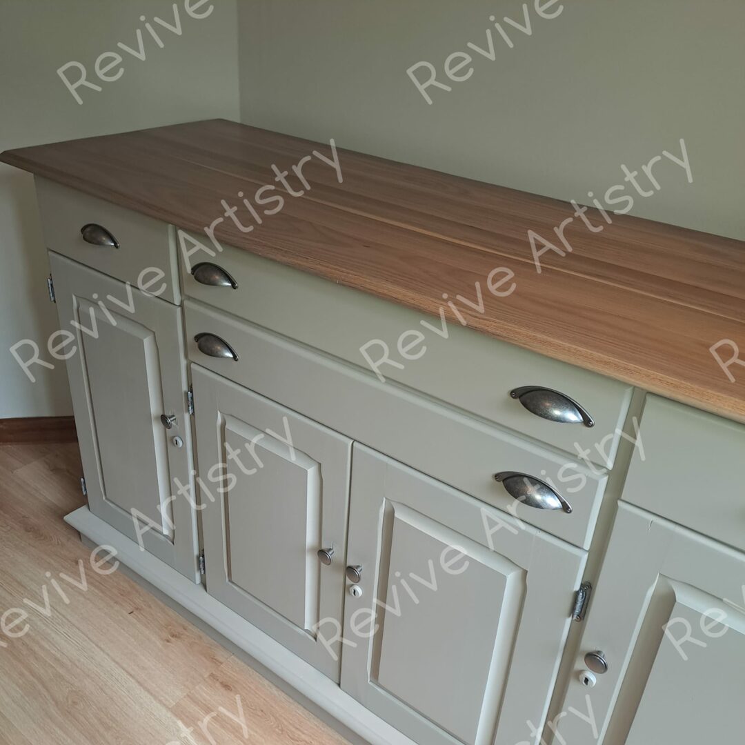 Refinished cabinets – Revive Artistry spray painting service